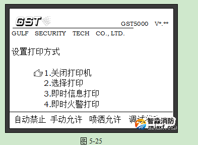 海灣GST5000主機打印機設置