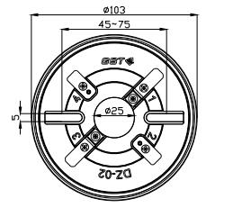 DZ-02探測器通用底座外形示意圖